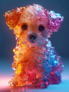 彩色的玻璃小狗图片