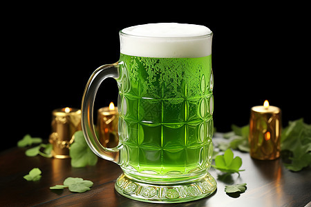 绿色的酒精饮品图片