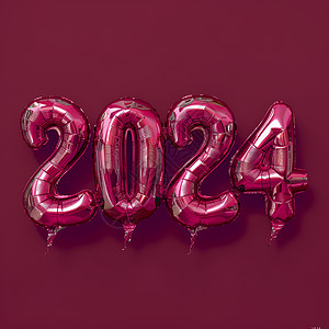 绚丽气球字2024背景图片