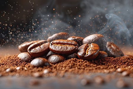 醇香的咖啡豆子醇香高清图片