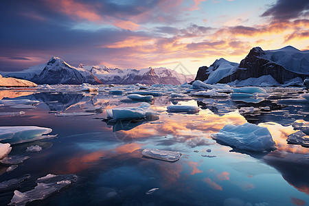 寒冷的冰川美景图片
