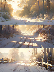 冬日乡村之路图片