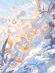 梦幻的冬日仙境背景图片