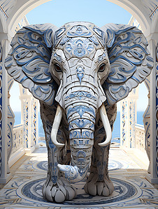 门口的大象背景图片