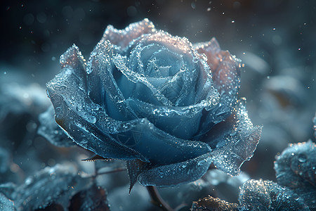 冬季户外的冰玫瑰图片