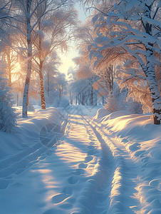 森林积雪图片