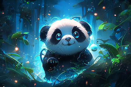 森林中的熊猫图片