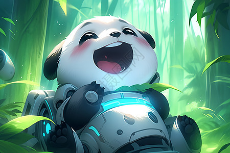 快乐的熊猫图片
