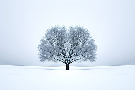雪地的一颗树背景图片