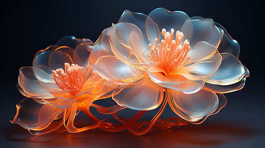 透明的橙色莲花图片