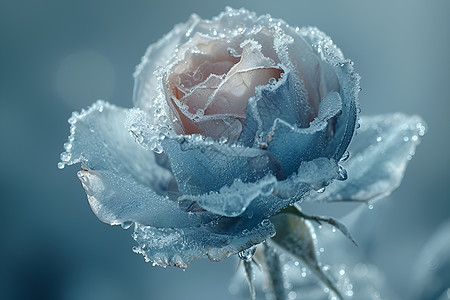 一朵冰蓝色的玫瑰图片