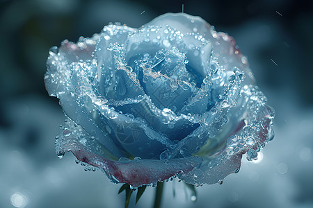 冰蓝色的玫瑰花图片