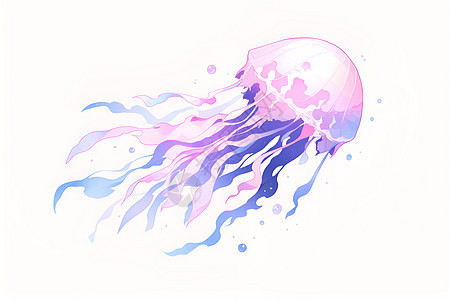 水母艺术插画图片