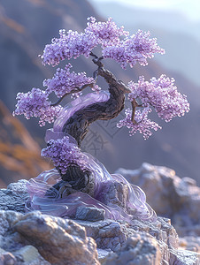 紫花盆景图片