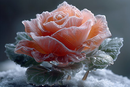 冰雕玫瑰凝固图片
