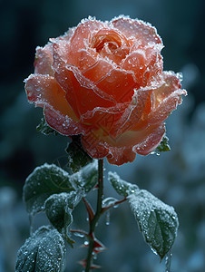 美丽的冰雕玫瑰图片
