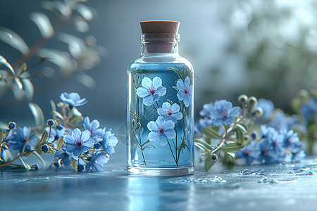 玻璃瓶子里的花朵图片