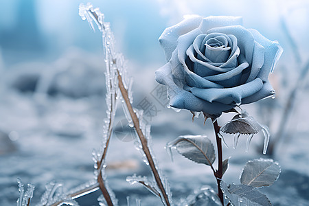 一朵蓝玫瑰背景图片