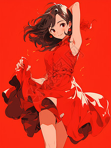 红裙舞者背景图片