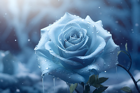 蓝色的玫瑰花图片