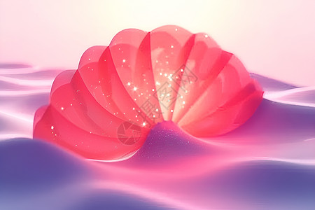 粉色贝壳的扇子图片