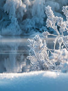 冰雪覆盖的河流图片