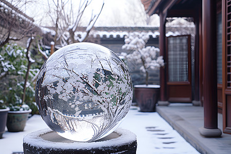 冬日的玻璃球图片