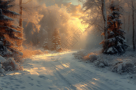 冬日的宁静和谐图片