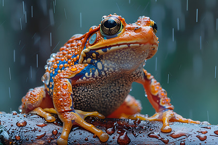 淋雨的青蛙背景图片