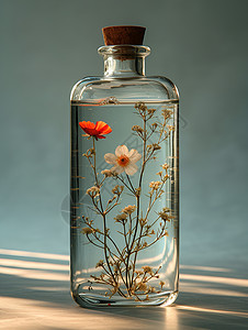 美丽的瓶子和鲜花背景图片