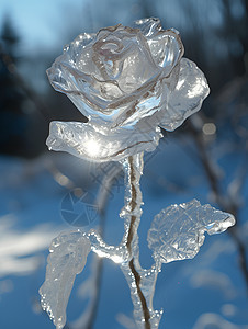 冰雪中的花朵图片