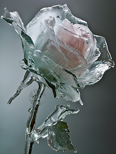 冰雪中的花朵之美图片