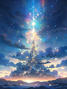 星空下的梦幻城堡图片