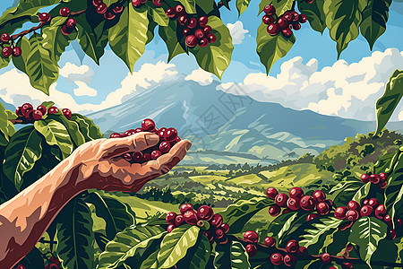 田野农场的红果子背景图片
