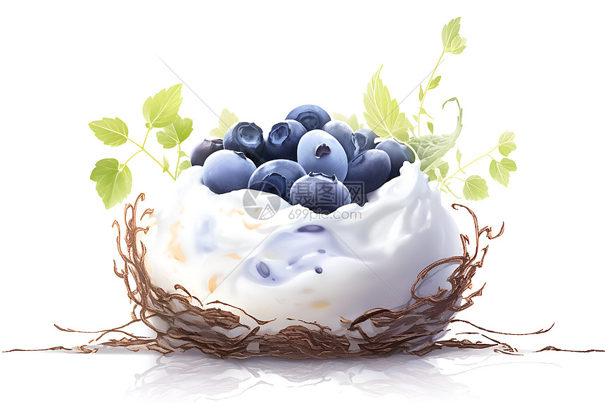 蓝莓酸奶食物图片