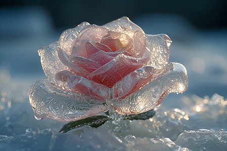 美丽的冰雕玫瑰图片