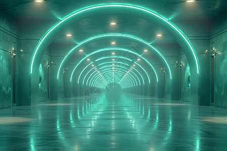 绿色时光隧道图片