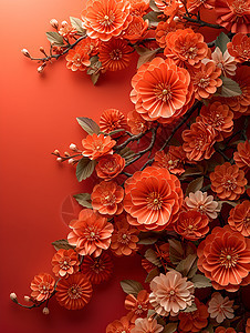 折纸艺术花卉背景背景图片