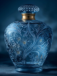 精美的蓝色瓶子图片