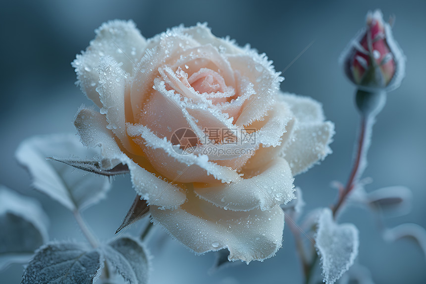 冰雕玫瑰永恒与坚韧图片