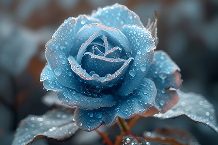 冰蓝色的玫瑰细腻之美图片