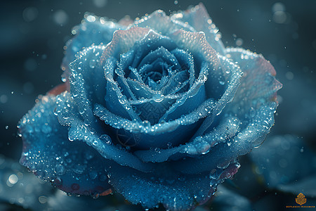 蓝色冰玫瑰图片