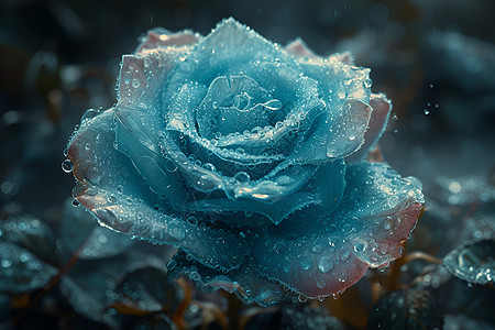 碎冰蓝色玫瑰的魅力图片