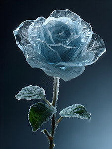 一朵冰冻的玫瑰图片
