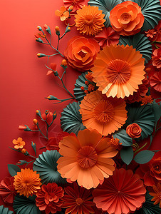 背景中的花卉装饰品图片
