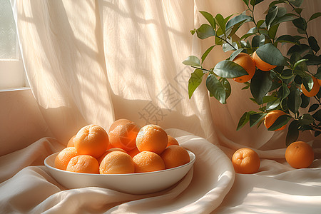 阳光下的橙子高清图片