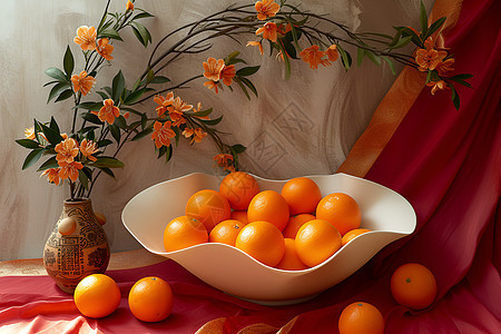 植物和橙子图片
