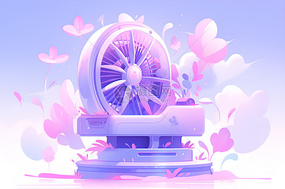 梦幻的紫色风扇图片