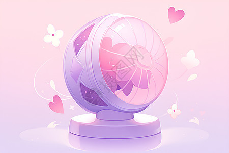 粉紫色的电风扇背景图片