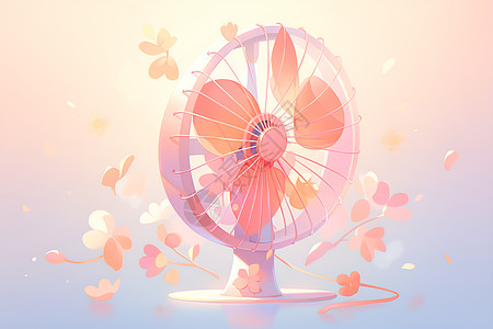 梦幻的粉色风扇背景图片
